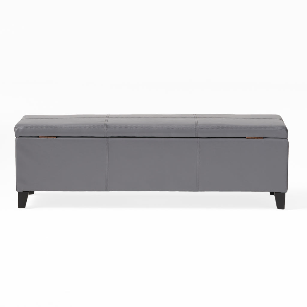 Christopher Knight Home 50" Faux Leather Tufted Storage Ottoman Bench with Hidden Storage