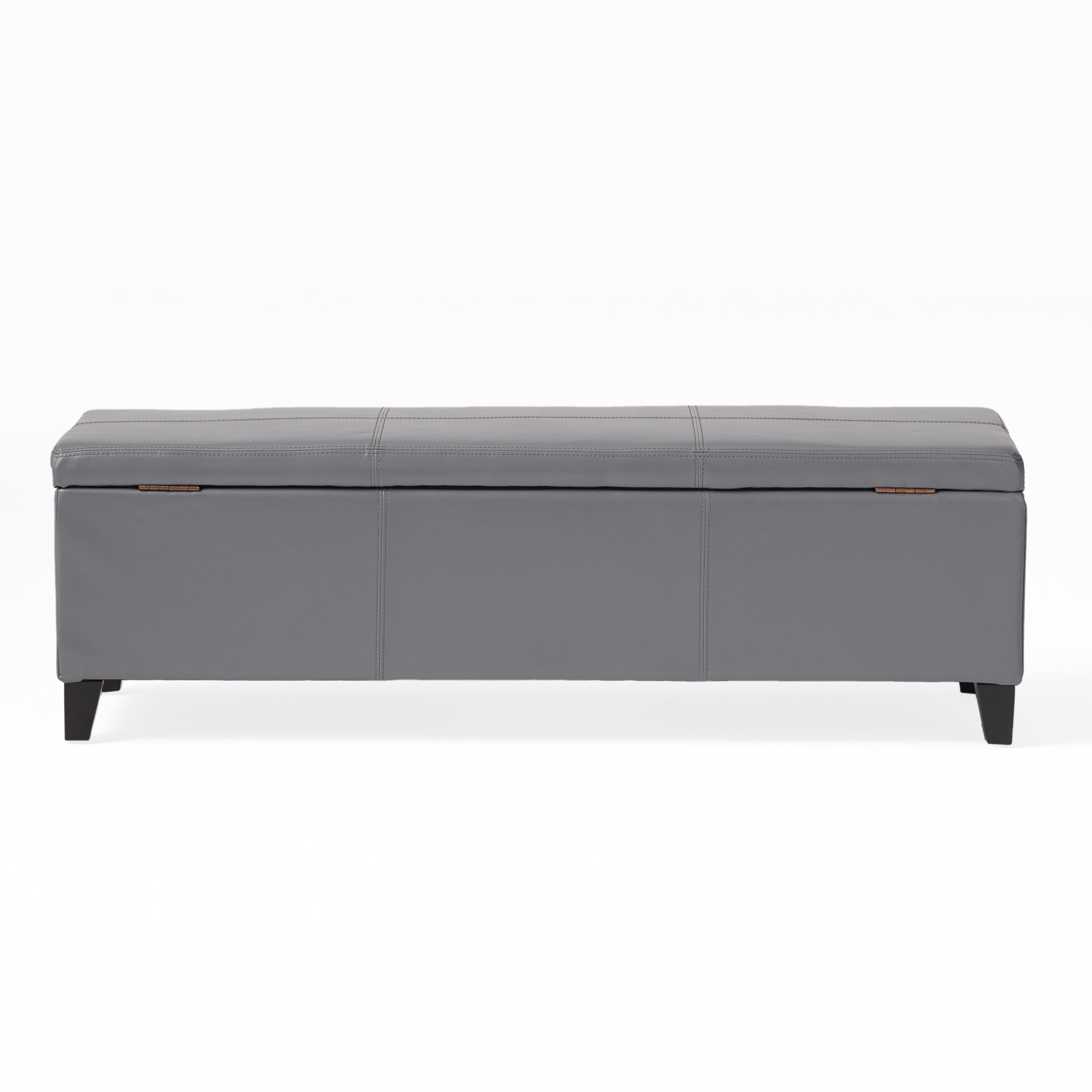 Christopher Knight Home 50" Faux Leather Tufted Storage Ottoman Bench with Hidden Storage