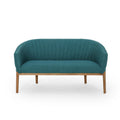 Mid-Century Modern Loveseat with Channel-Stitched Backrest & Rubberwood Legs – Upholstered Small Sofa