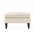 Christopher Knight Home Rectangular Tufted Pillow-Top Ottoman with Birchwood Frame & Turned Legs