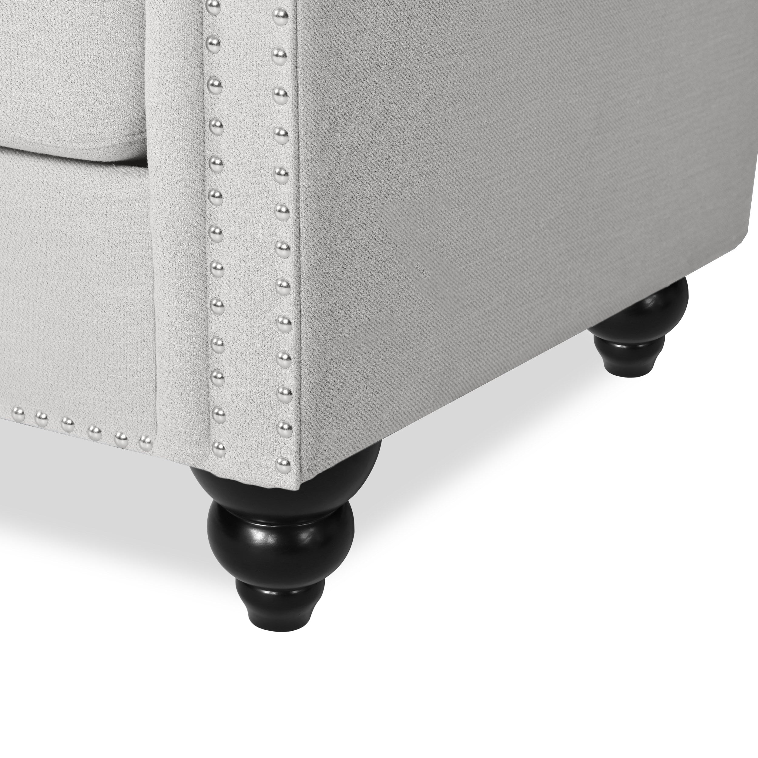 Chesterfield-Style Sofa with Deep Button Tufting & Nailhead Trim – Classic Upholstered Living Room Couch