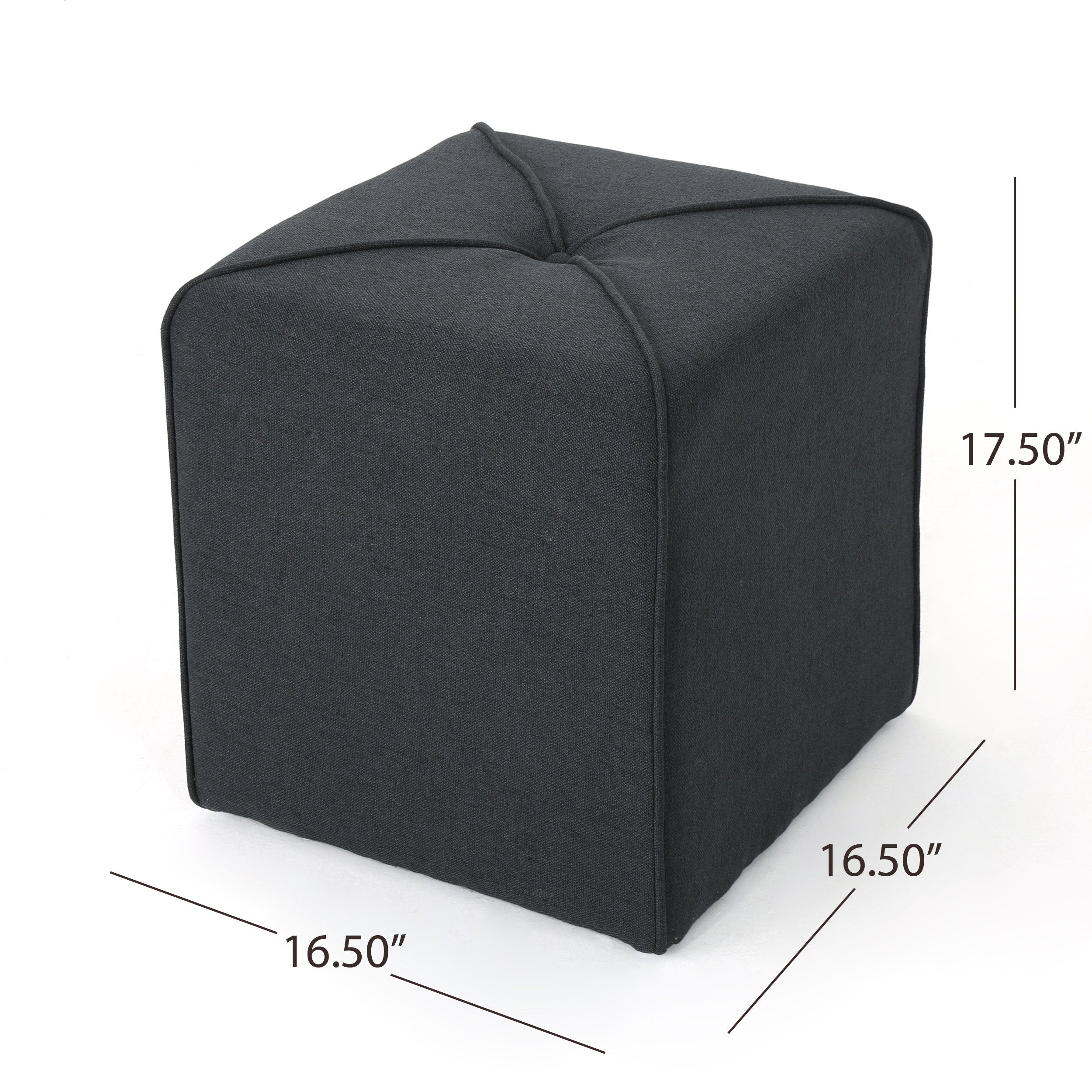 Christopher Knight Home Cube Ottoman – Compact Polyester Fabric Footrest & Seat