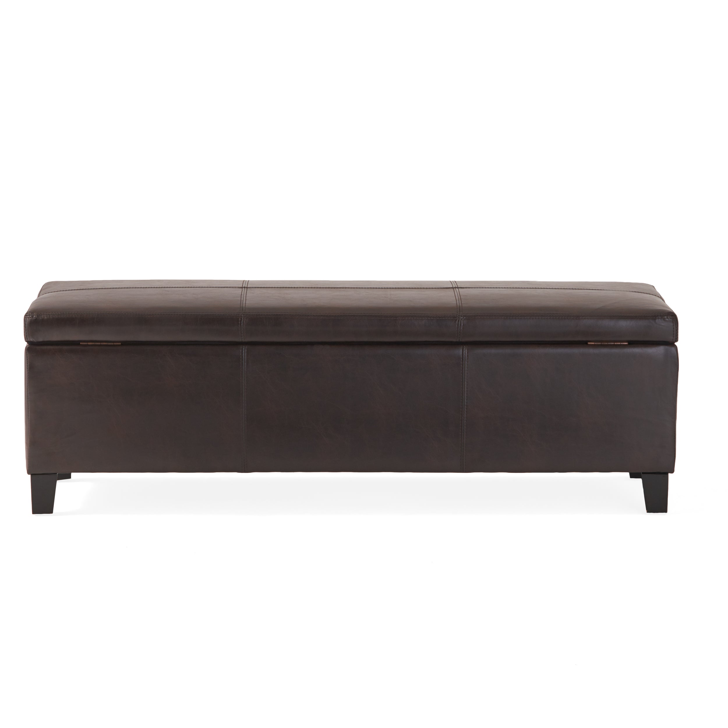 Christopher Knight Home 50" Faux Leather Tufted Storage Ottoman Bench with Hidden Storage