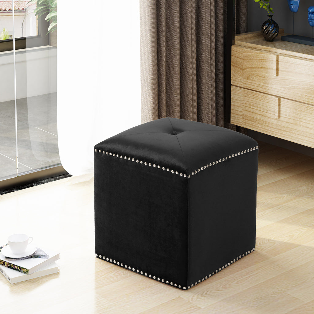 Christopher Knight Home Cube Ottoman – Compact Polyester Fabric Footrest & Seat