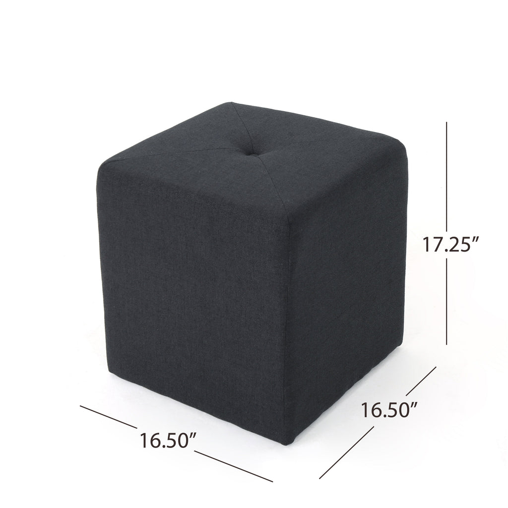 Christopher Knight Home Cube Ottoman – Compact Polyester Fabric Footrest & Seat