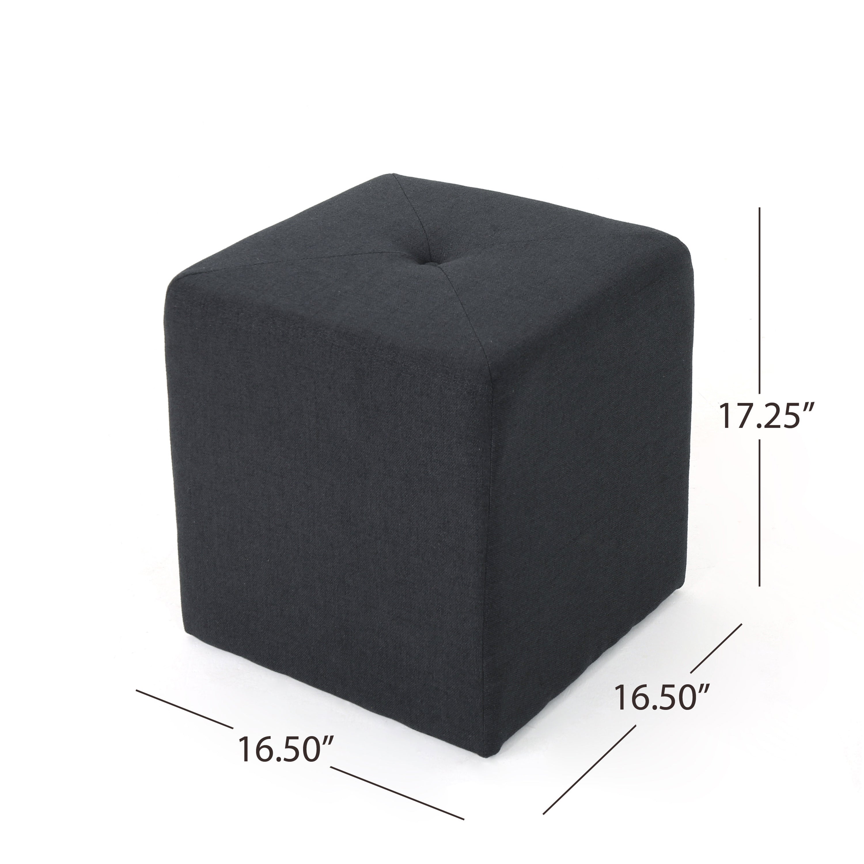 Christopher Knight Home Cube Ottoman – Compact Polyester Fabric Footrest & Seat