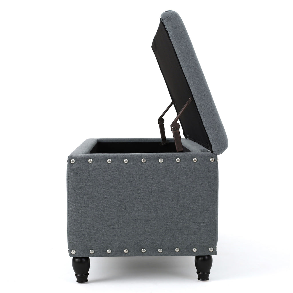 Christopher Knight Home 50" Faux Leather Tufted Storage Ottoman Bench with Hidden Storage