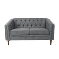 Tufted Loveseat with Birch Wood Legs – Modern Tub-Style Small Space Sofa