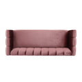 Modern Glam Velvet Sofa with Channel Stitching & Birch Wood Legs – Luxury Upholstered Living Room Couch