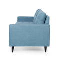 Contemporary 3-Seater Sofa with Button-Tufted Waffle Stitch & Tapered Rubberwood Legs