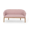 Mid-Century Modern Loveseat with Channel-Stitched Backrest & Rubberwood Legs – Upholstered Small Sofa