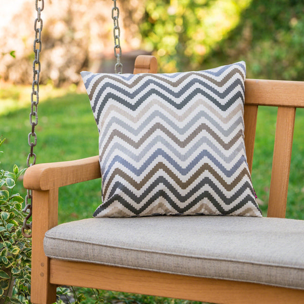 Kimpton Outdoor Zig Zag Striped Water Resistant Square Pillow