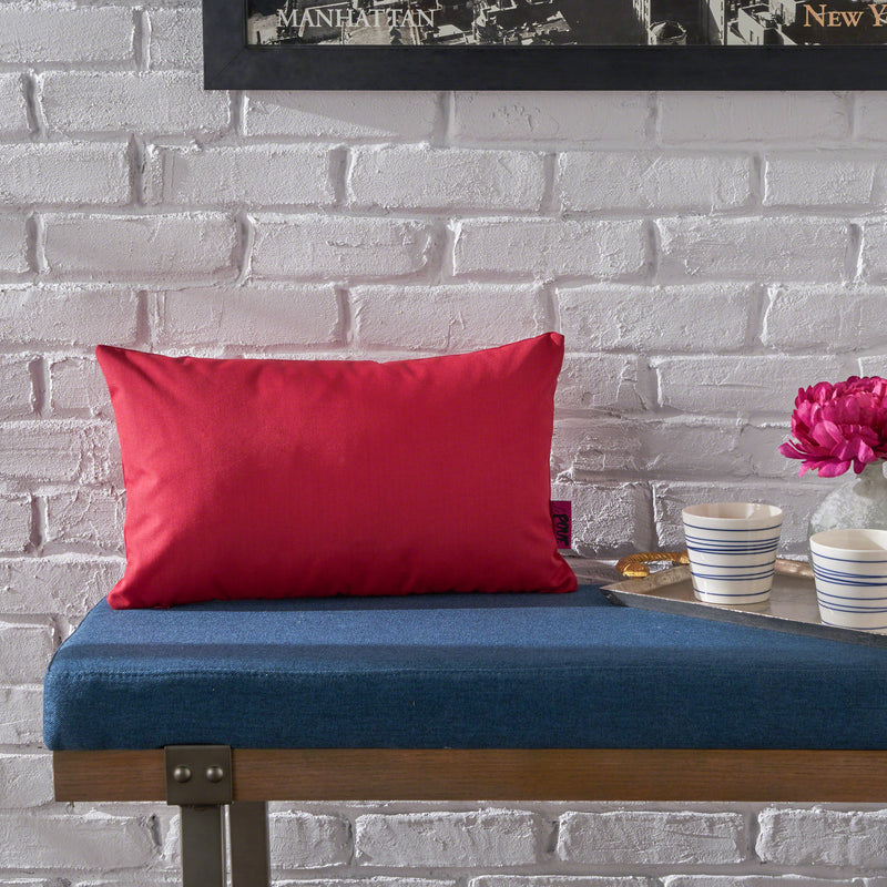 Kaffe Indoor Red Water Resistant Rectangular Throw Pillow