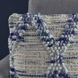 Tiama Grey Blue Hemp and Wool Pillow