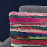 Rooney Multi Colored Bali Recycled Fabric Pillow
