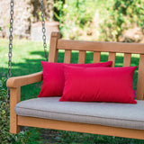 Coronado Outdoor Red Water Resistant Rectangular Throw Pillow