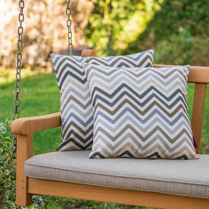 Kimpton Outdoor Zig Zag Striped Water Resistant Square Pillow