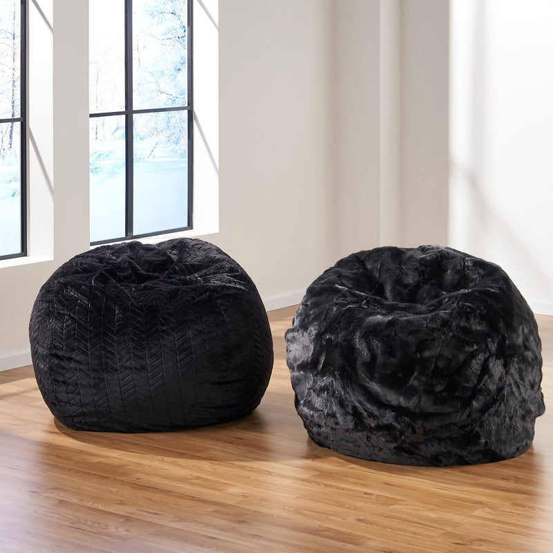 Kloee Modern 3 Foot Faux Fur Bean Bag (Cover Only)