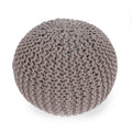 Poona Handcrafted Round Knitted Pouf – Versatile Footrest & Extra Seating