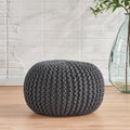 Barwick Modern Knitted Cotton Round Pouf