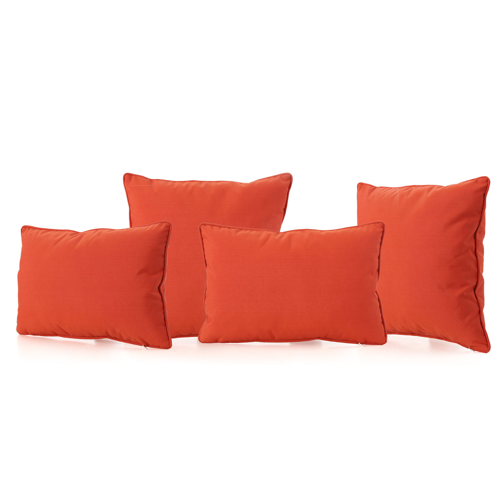 Corona Outdoor Patio Water Resistant Pillow Set 4 Orange