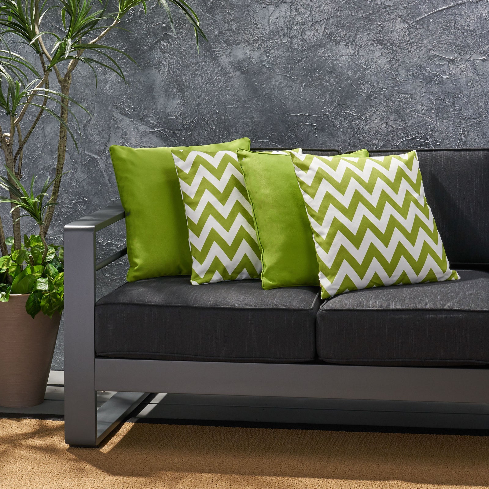 Embry Outdoor Water Resistant Square Throw Pillows Set of 4 LePouf