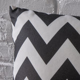 Ernest Indoor Black and White Zig Zag Striped Water Resistant Throw Pillow