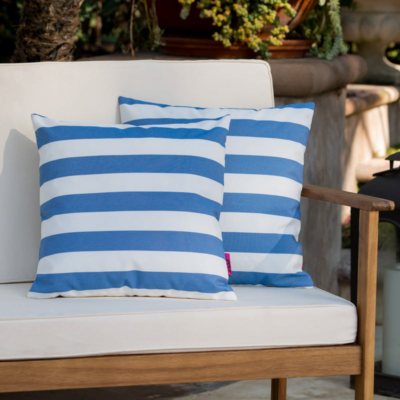 Coronado Outdoor Stripe Water Resistant Square Throw Pillow