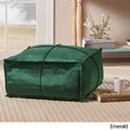 Nakisha Velvet Square Bean Bag Ottoman