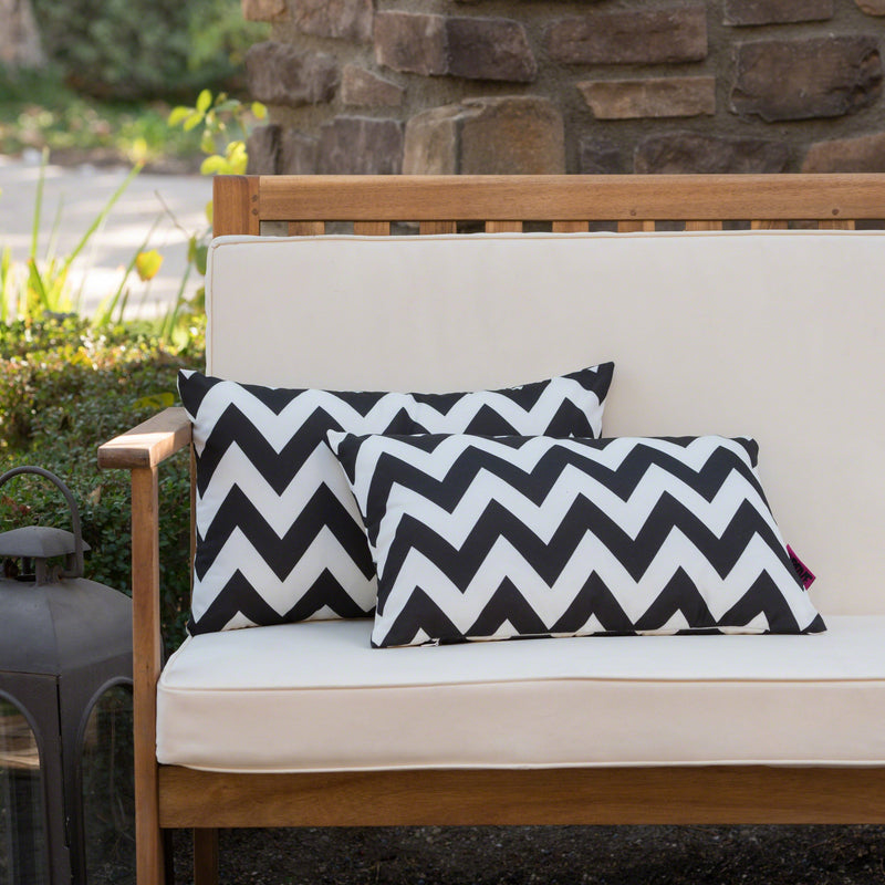 Embry Outdoor Chevron Design Water Resistant Rectangular Throw Pillow