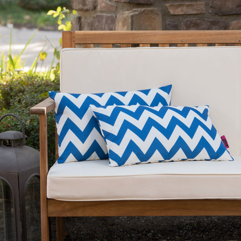 Embry Outdoor Chevron Design Water Resistant Rectangular Throw Pillow