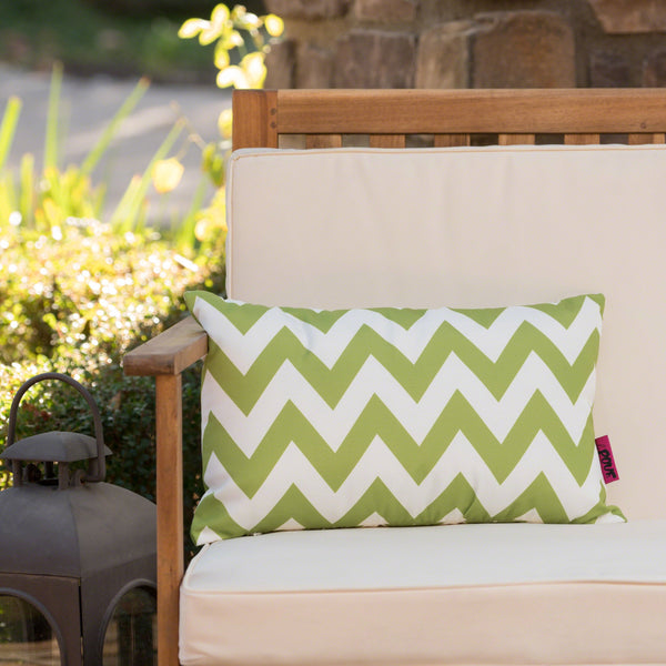 Embry Outdoor Chevron Design Water Resistant Rectangular Throw Pillow