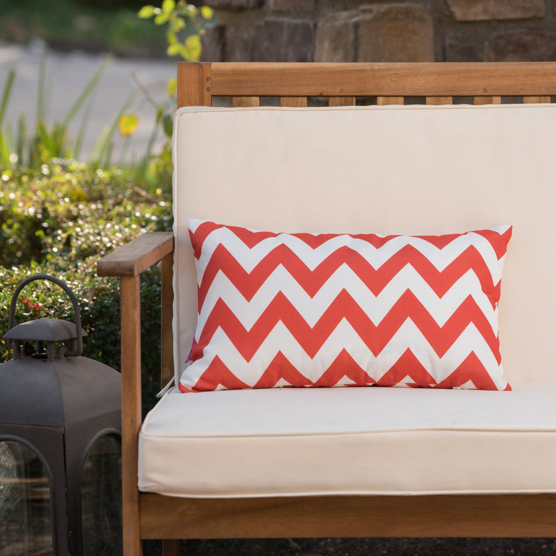 Embry Outdoor Chevron Design Water Resistant Rectangular Throw Pillow