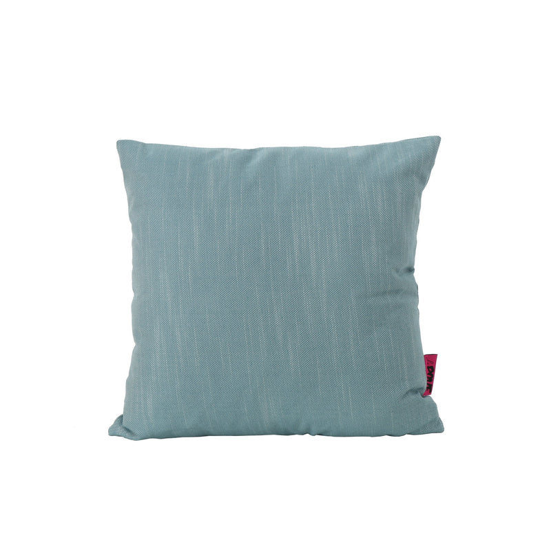Misty Indoor Teal Water Resistant Small Square Throw Pillow