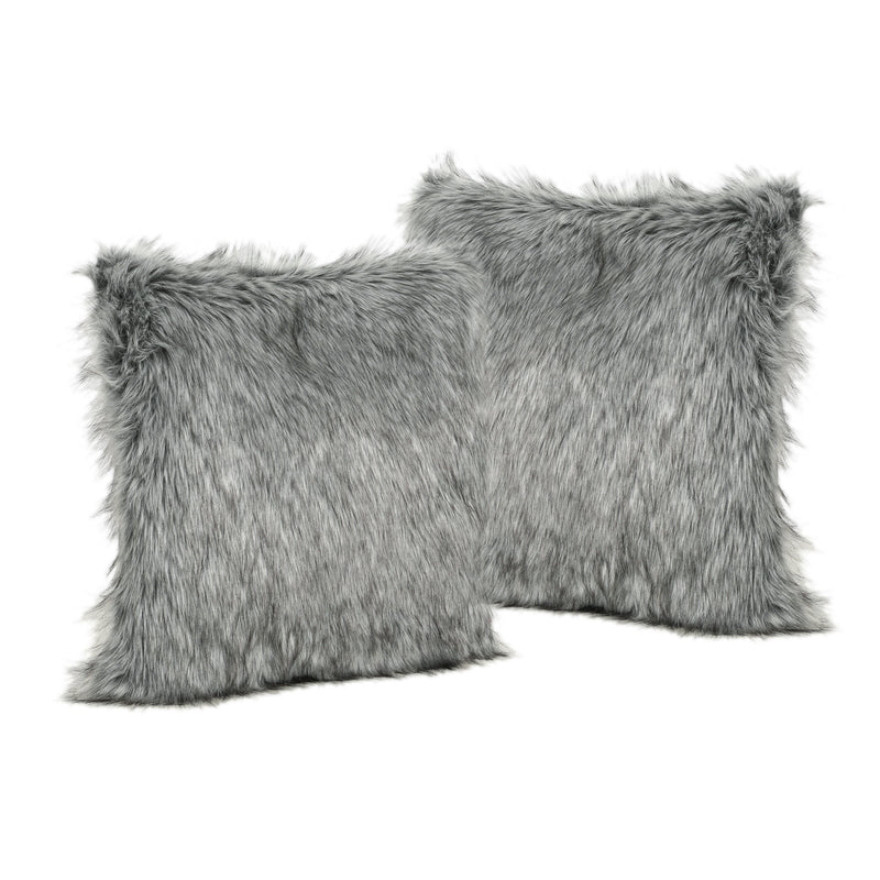 Laraine Furry Glam Faux Fur Throw Pillows (Set of 2)
