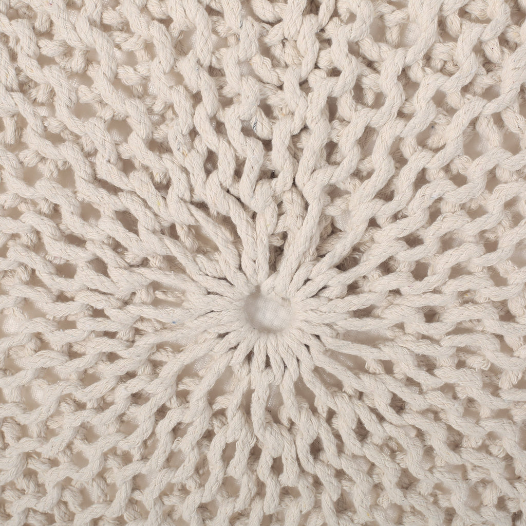 Belle Modern Knitted Cotton Round Pouf