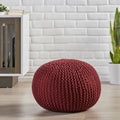 Belle Modern Knitted Cotton Round Pouf