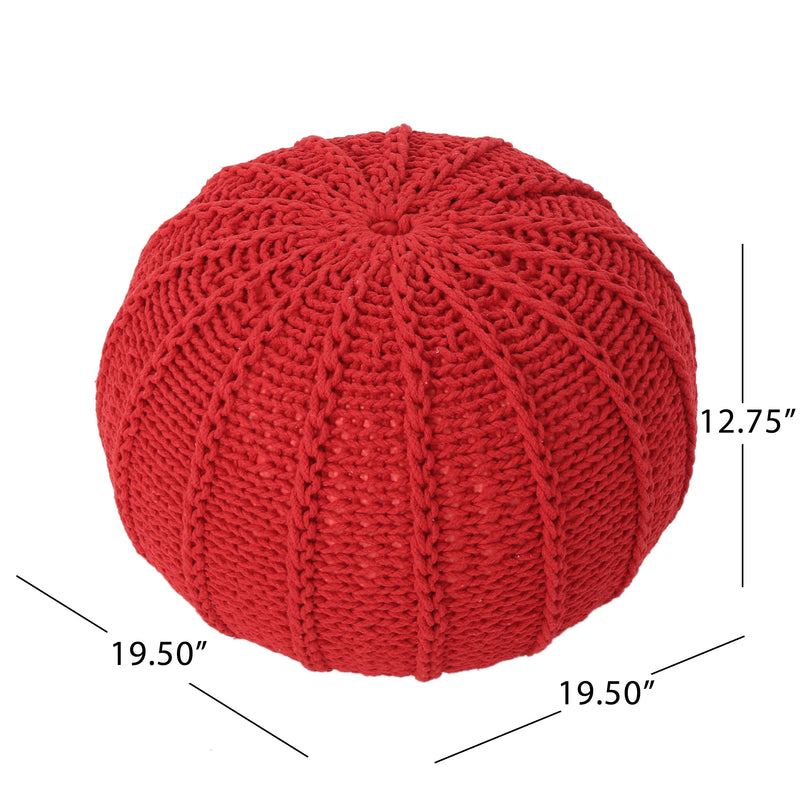 Corisande Knitted Cotton Pouf