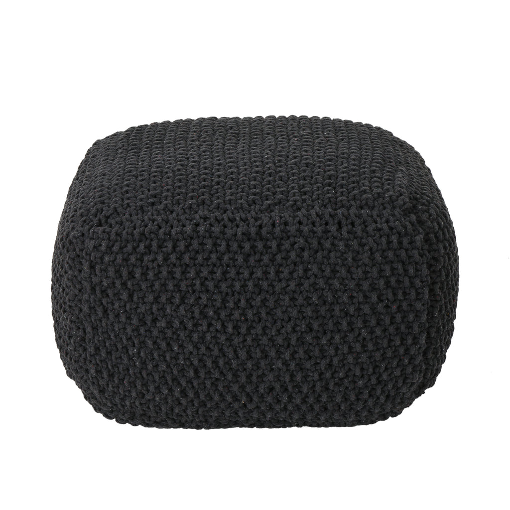 Hollis Knitted Cotton Square Pouf