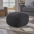 Hollis Knitted Cotton Square Pouf