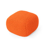 Hollis Knitted Cotton Square Pouf