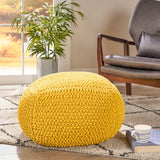Hollis Knitted Cotton Square Pouf