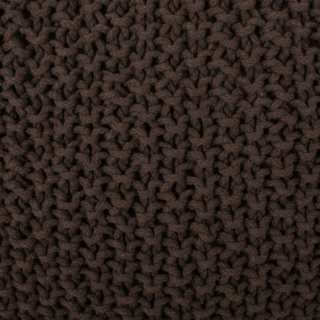 Teresa Modern Knitted Cotton Cube Pouf