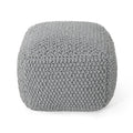 Finch Knitted Cotton Square Pouf