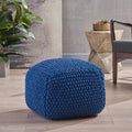 Finch Knitted Cotton Square Pouf