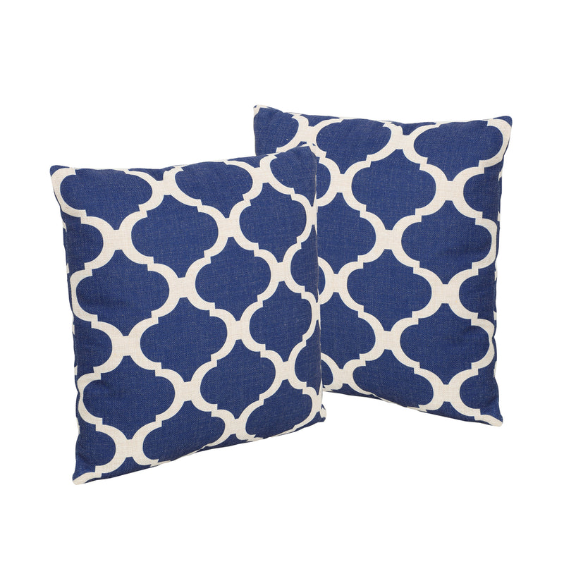 Amelia Outdoor 18" Water Resistant Square Pillows (Set of 2)