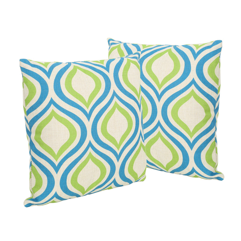 Larissa Outdoor 18" Water Resistant Square Pillows (Set of 2)