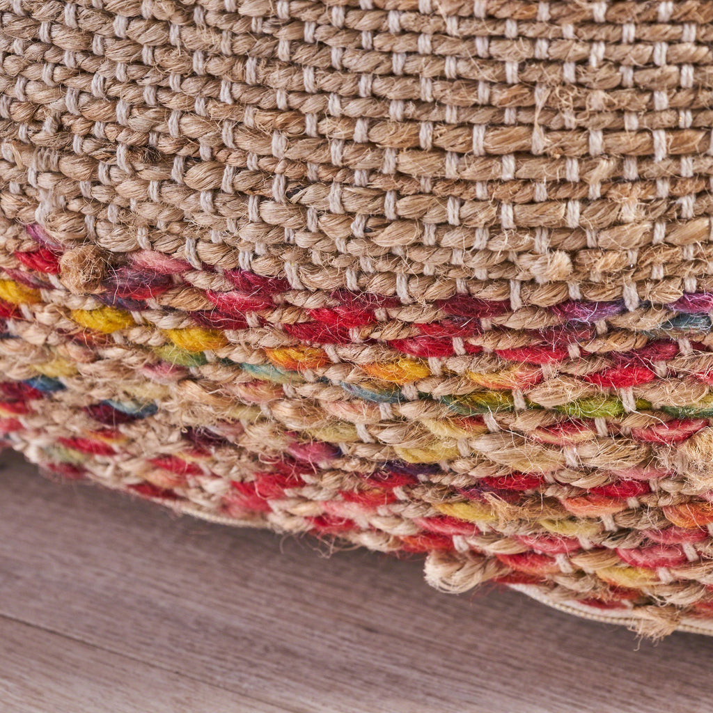 Lola Boho Handcrafted Fabric Cube Pouf