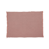 Avery Contemporary Cotton Throw Blanket with Fringes, Dusty Pink