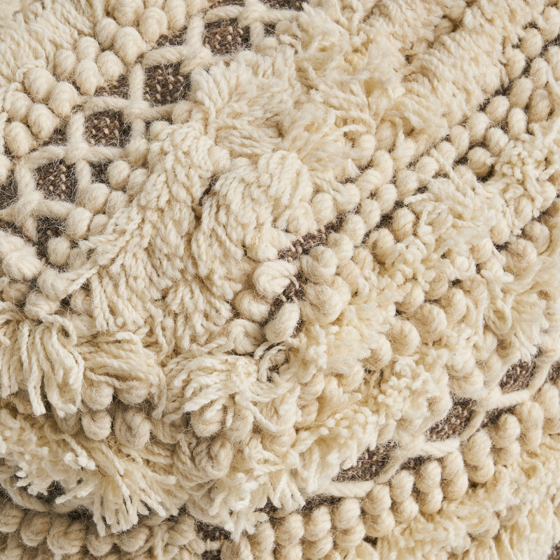 Mamie Boho Wool and Cotton Ottoman Pouf